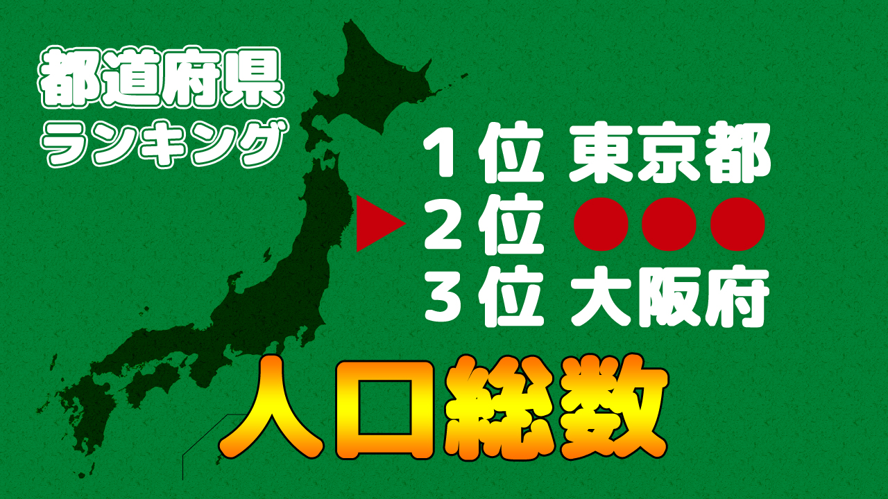 人口総数の都道府県ランキング 人口推計 総務省統計局 2019年10月1日 まなびっと