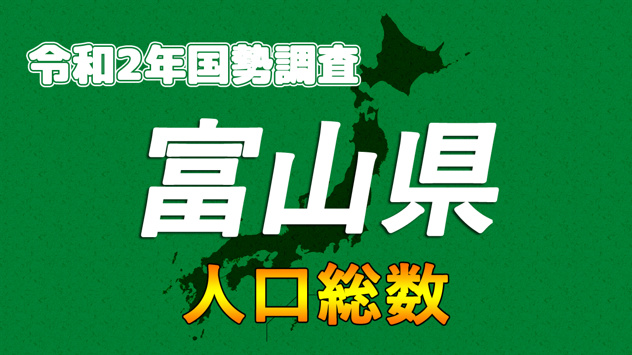 富山県の年人口総数 市区町村別 を15年と比較 令和2年国勢調査 人口速報集計 まなびっと