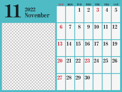 2022年11月シンプルカレンダー2（400px）