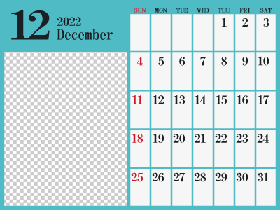 2022年12月シンプルカレンダー2（400px）