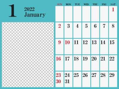 2022年1月シンプルカレンダー