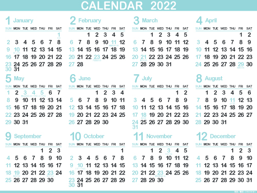 1年カレンダー（2022年･令和4年）瓶覗／甕覗（500px）