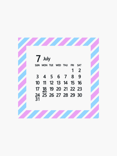 22年 令和4年 7月 無料でダウンロードして印刷できるシンプルカレンダー 暦 まなびっと