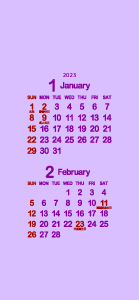 2023年1･2月白菫色･紅紫･濃紅葉300px