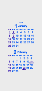 2023年1･2月雲井鼠･群青色･濃桔梗色300px
