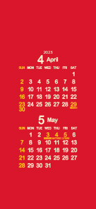 2023年4･5月紅色･練色･黄支子色300px